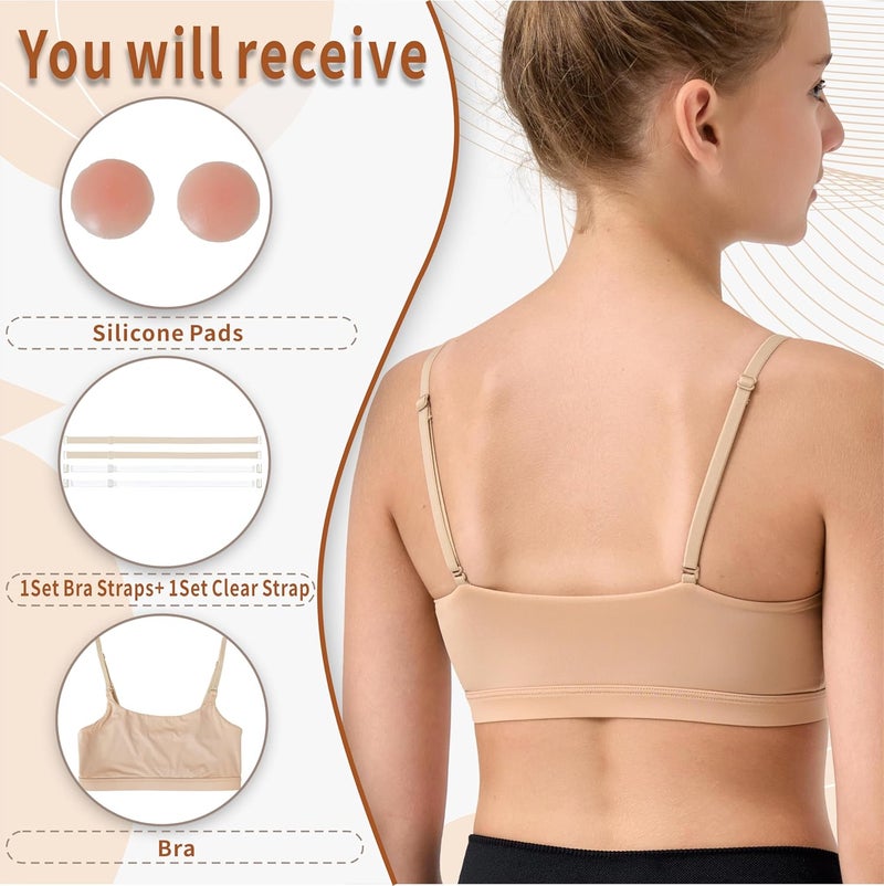Sanstrong Dance Gymnastic Ballet Sport Bras for Girls Seamless Nude Training Sport Underwear Bra for Children Teens - Image 2
